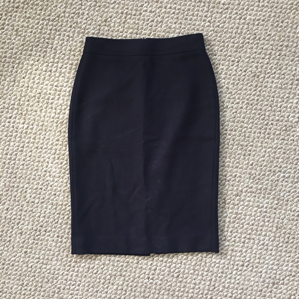 J.Crew No.2 navy blue wool pencil skirt size 4 Tall